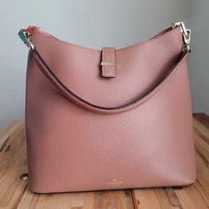 Kate Spade Leonard Street Mariel Bucket Shoulder Bag, Light Brown / Nude…